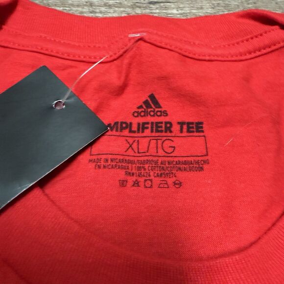 Adidas Red Men's Graphic T-Shirt The Ultimate Tee Logo Shirt Short Sleeve XL - Picture 4 of 6